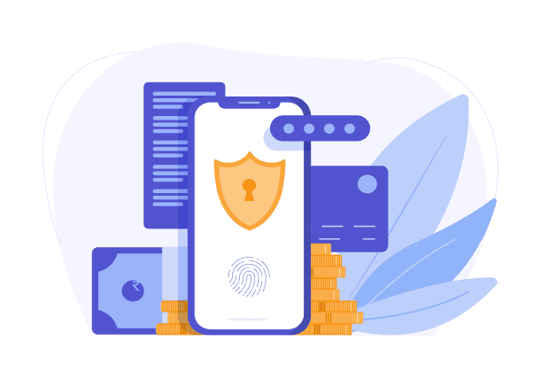 Money held in a vault between a buyer and a seller, under a shield